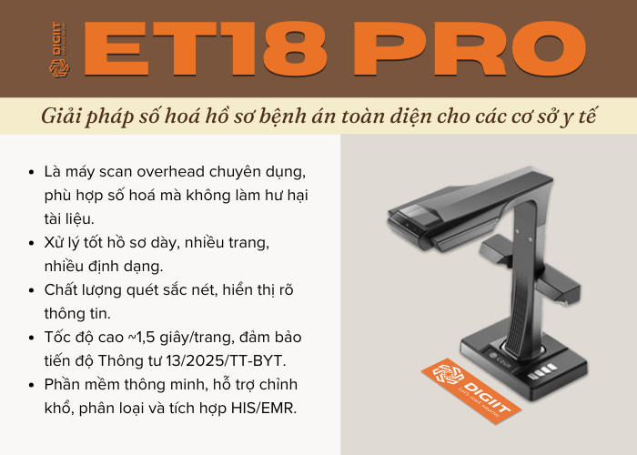Máy scan CZUR ET18 Pro - Giải pháp toàn diện cho số hoá hồ sơ bệnh án