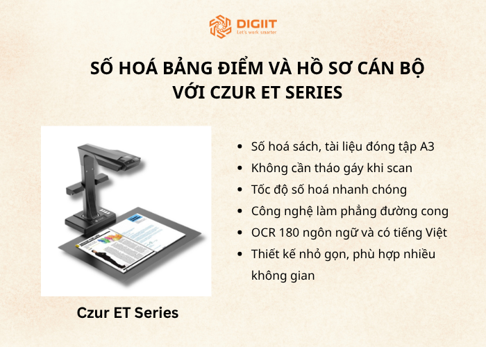 số hoá bảng điểm và hồ sơ cán bộ với máy scan ET Series 